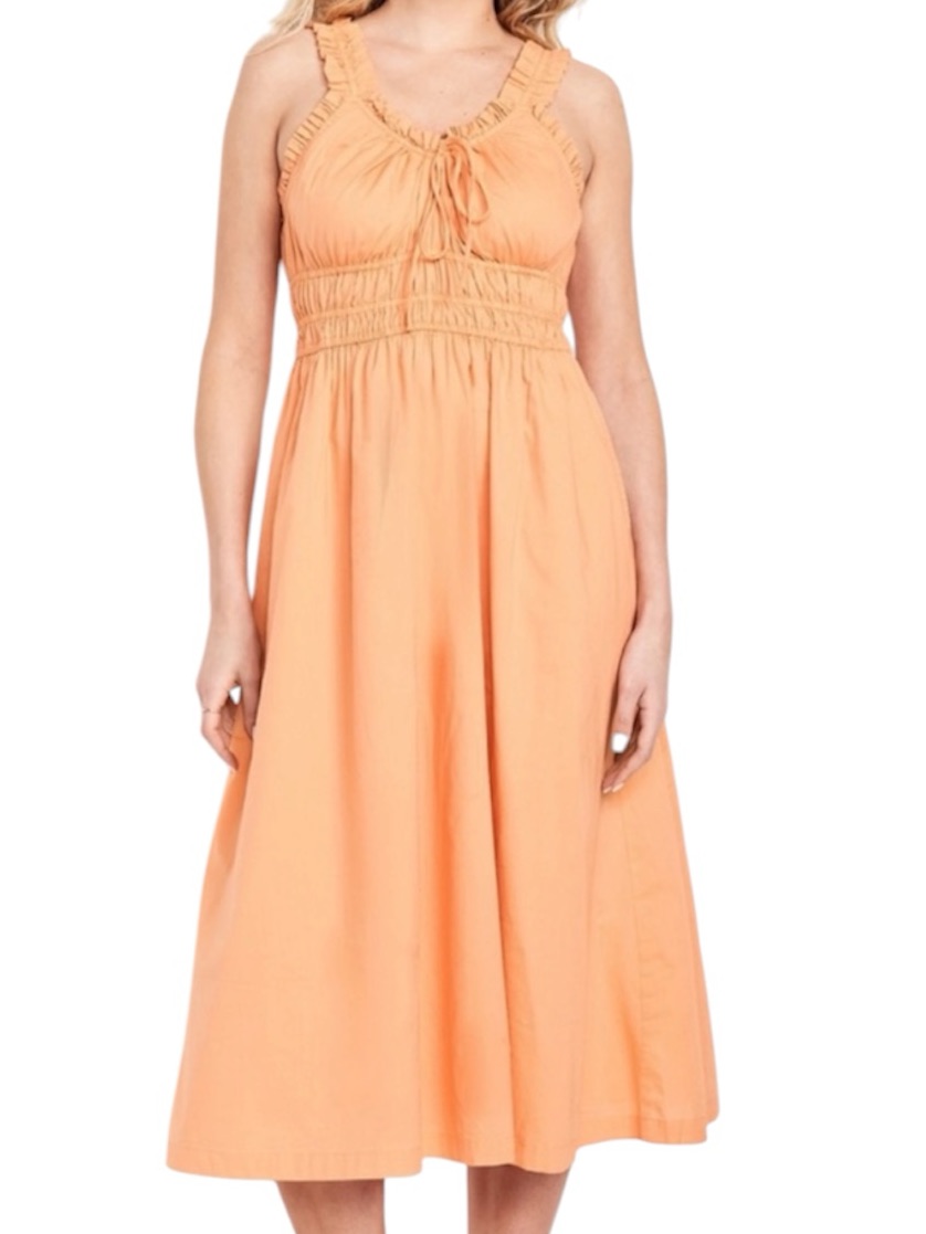 Old Navy Peach Ruffled Strap Maxi Dress